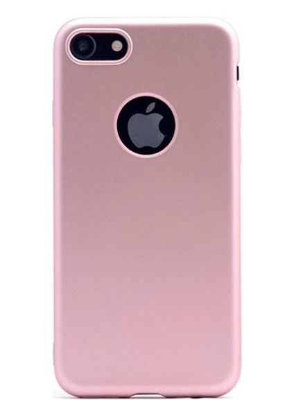 Jopus Apple iPhone 8 Kılıf Ultra İnce Mat Silikon - Rose + 5D Nano Ekran Koruyucu Beyaz