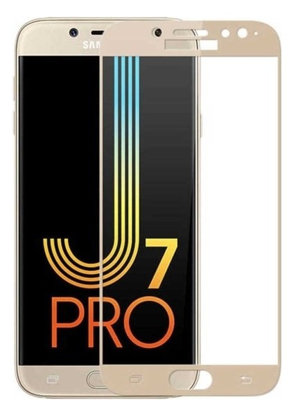 Jopus Samsung Galaxy J7 Pro Mat Premium Silikon Kılıf - Rose + 5D Nano Ekran Koruyucu Gold