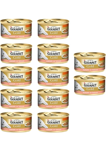 Gourmet Gold Parça Etli Soslu Alabalık & Sebzeli Yaş Kedi Maması 85 gr (12 Al 10 Öde)