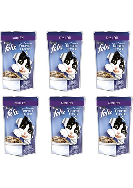 Purina Felix Kuzu Etli Yaş Kedi Maması 85 gr (6 Al 5 Öde)