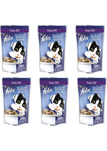 Purina Felix Kuzu Etli Yaş Kedi Maması 85 gr (6 Al 5 Öde)