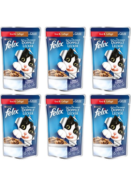 Purina Felix Sığır Etli Yaş Kedi Maması 85 gr (6 Al 5 Ö de)