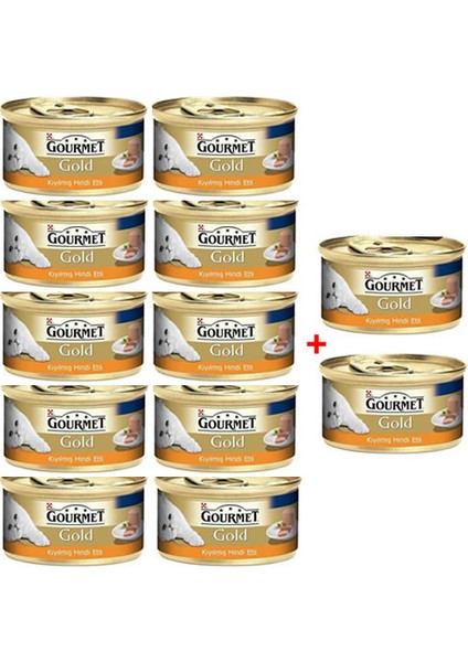 Purina Gourmet Gold Kıyılmış Hindi Etli Yaş Kedi Maması 85 gr (12 Al 10 Öde)