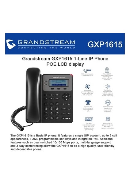 Gxp 1615 Ip Telefon Poe Destekli