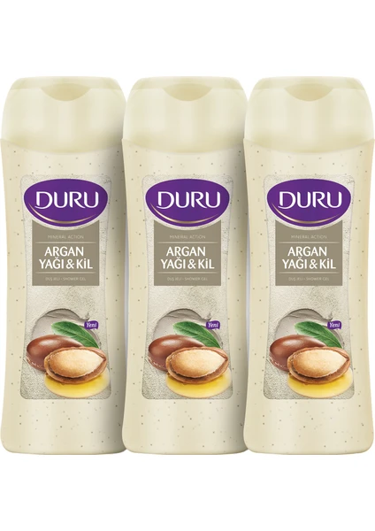 Mineral Action Argan Yağı&Kil Duş Jeli 450 ml 3'lü Avantaj Paketi