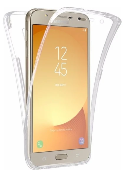 Samsung Galaxy J3 Pro J330 Kılıf 360 Full Kaplayan Ultra Lüx Şeffaf TPU Kılıf Şeffaf