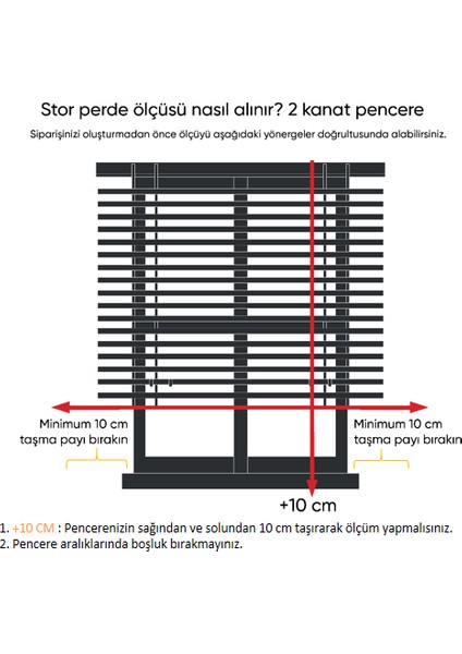 Çift Mekanizmalı Tül Stor Perde 80 x 200 cm MT1018 cm