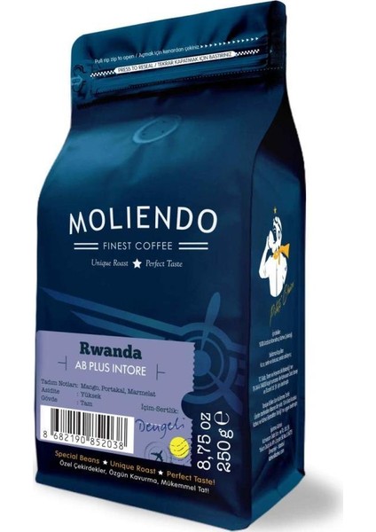 Moliendo Rwanda AB Plus Intore Yöresel Çekirdek Kahve 250 gr