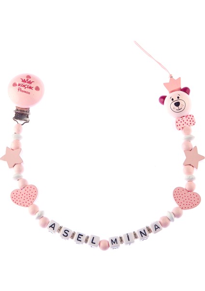 Çift İsimli Emzik Zinciri Beyaz Pembe