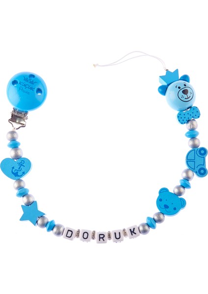 Tek İsimli Emzik Zinciri Gri Mavi