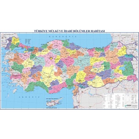 Gurbuz 21023 Turkiye Siyasi Haritasi 70 X 100 Cm Fiyati