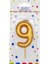Parlak 9 Rakamı Doğum Günü Pastası Mumu Gold 1