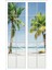 Pencere Palmiye Ağacı Sahil Kumsal Tatil Hamak Duvar Sticker 1
