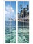 Pencere Deniz Palmiye Ada Duvar Sticker 1