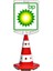 Bp Logo Çift Taraf Baskı Trafik Koni Seti 1