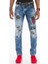 Cipo&Baxx CD408 Punk RockStar Kurukafa Yırtık Mavi Erkek Jean 2