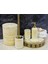 Marble 5 Parça Polyester Banyo Seti - Sarı 1