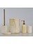Marble 5 Parça Polyester Banyo Seti - Sarı 2