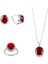 Kırmızı Zirkon Taşlı Gümüş Set 042 1