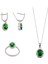 Yeşil Zirkon Taşlı Gümüş Set 043 1