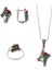 Sedef Ve Akik Taşlı Markazit Gümüş Set 021 1