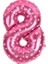 Pembe Kalp Buldum Folyo Balon 8 Rakamı 40 cm 1