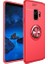 Jopus Samsung Galaxy J4 Kılıf Ultra Korumalı Yüzüklü Standlı Ravel Silikon - (Kırmızı) 1