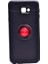 Jopus Samsung Galaxy J4 Plus Kılıf Ultra Korumalı Yüzüklü Standlı Ravel Silikon - (Siyah - Kırmızı) 1