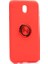 Jopus Samsung Galaxy J7 Pro Kılıf Ultra Korumalı Yüzüklü Standlı Ravel Silikon - (Kırmızı) 1
