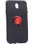 Jopus Samsung Galaxy J7 Pro Kılıf Ultra Korumalı Yüzüklü Standlı Ravel Silikon - (Siyah - Kırmızı) 1