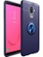 Jopus Samsung Galaxy J8 Kılıf Ultra Korumalı Yüzüklü Standlı Ravel Silikon - (Lacivert) + Cam Ekran Koruyucu 1
