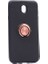 Jopus Samsung Galaxy J7 Pro Kılıf Ultra Korumalı Yüzüklü Standlı Ravel Silikon - (Siyah - Rose Gold) + Cam Ekran Koruyucu 1