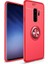 Jopus Samsung Galaxy S9 Plus Kılıf Ultra Korumalı Yüzüklü Standlı Ravel Silikon - (Kırmızı) + Cam Ekran Koruyucu 1