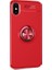 Jopus Apple iPhone XS Max Kılıf Ultra Korumalı Yüzüklü Standlı Ravel Silikon - (Kırmızı) + Cam Ekran Koruyucu 1