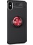 Jopus Apple iPhone XS Max Kılıf Ultra Korumalı Yüzüklü Standlı Ravel Silikon - (Siyah - Kırmızı) + Nano Ekran Koruma 1