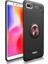 Jopus Xioami Redmi 6A Kılıf Ultra Korumalı Yüzüklü Standlı Ravel Silikon - (Siyah - Rose Gold) + Nano Ekran Koruma 1