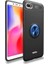 Jopus Xioami Redmi 6A Kılıf Ultra Korumalı Yüzüklü Standlı Ravel Silikon - (Siyah - Mavi) + Nano Ekran Koruma 1