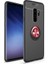 Jopus Samsung Galaxy S9 Plus Kılıf Ultra Korumalı Yüzüklü Standlı Ravel Silikon - (Siyah - Kırmızı) + Full Body 360 (Ön - Arka) 1