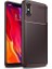 Jopus Xioami Mi 8 Pro Kılıf Karbon Desenli Lux Negro Silikon - Kahverengi + Cam Ekran Koruyucu 1