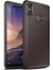 Jopus Xioami Mi Max 3 Kılıf Karbon Desenli Lux Negro Silikon - Kahverengi + Nano Ekran Koruyucu 1