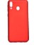 Jopus Samsung Galaxy M20 Mat Premium Silikon Kılıf - Kırmızı + Cam Ekran Koruyucu 1