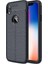 Jopus Apple iPhone XR Kılıf Deri Desenli Lüx Niss Silikon - Lacivert + Cam Ekran Koruyucu 1