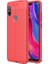 Jopus Xioami Redmi Note 6 Pro Kılıf Deri Desenli Lüx Niss Silikon - Kırmızı + Cam Ekran Koruyucu 1