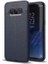 Jopus Samsung Galaxy S8 Kılıf Deri Desenli Lüx Niss Silikon - Lacivert + 3D Ekran Koruyucu 1