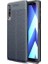 Jopus Samsung Galaxy A7 2018 Kılıf Deri Desenli Lüx Niss Silikon - Lacivert + Cam Ekran Koruyucu 1