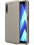 Jopus Samsung Galaxy A7 2018 Kılıf Deri Desenli Lüx Niss Silikon - Gri + Cam Ekran Koruyucu 1
