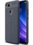 Jopus Xioami Mi 8 Lite Kılıf Deri Desenli Lüx Niss Silikon - Lacivert + Nano Ekran Koruyucu 1