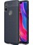 Jopus Xioami Redmi Note 6 Pro Kılıf Deri Desenli Lüx Niss Silikon - Lacivert + Nano Ekran Koruyucu 1