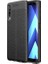 Jopus Samsung Galaxy A7 2018 Kılıf Deri Desenli Lüx Niss Silikon - Siyah + Nano Ekran Koruyucu 1