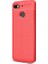 Jopus General Mobile GM 8 Go Kılıf Deri Desenli Lüx Niss Silikon - Kırmızı + Nano Ekran Koruyucu 1